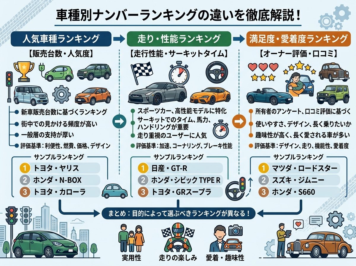 車種別ナンバーランキングの違い