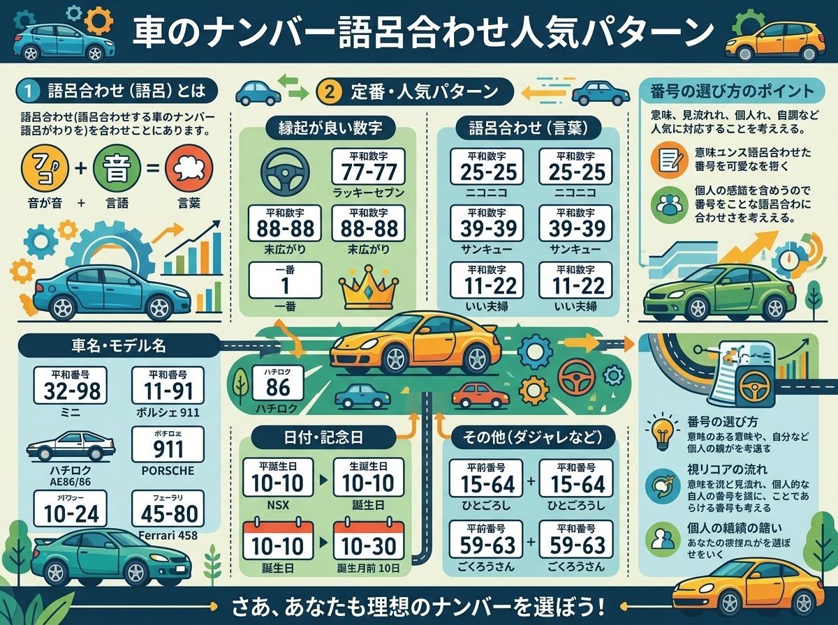 車のナンバー語呂合わせ人気パターン
