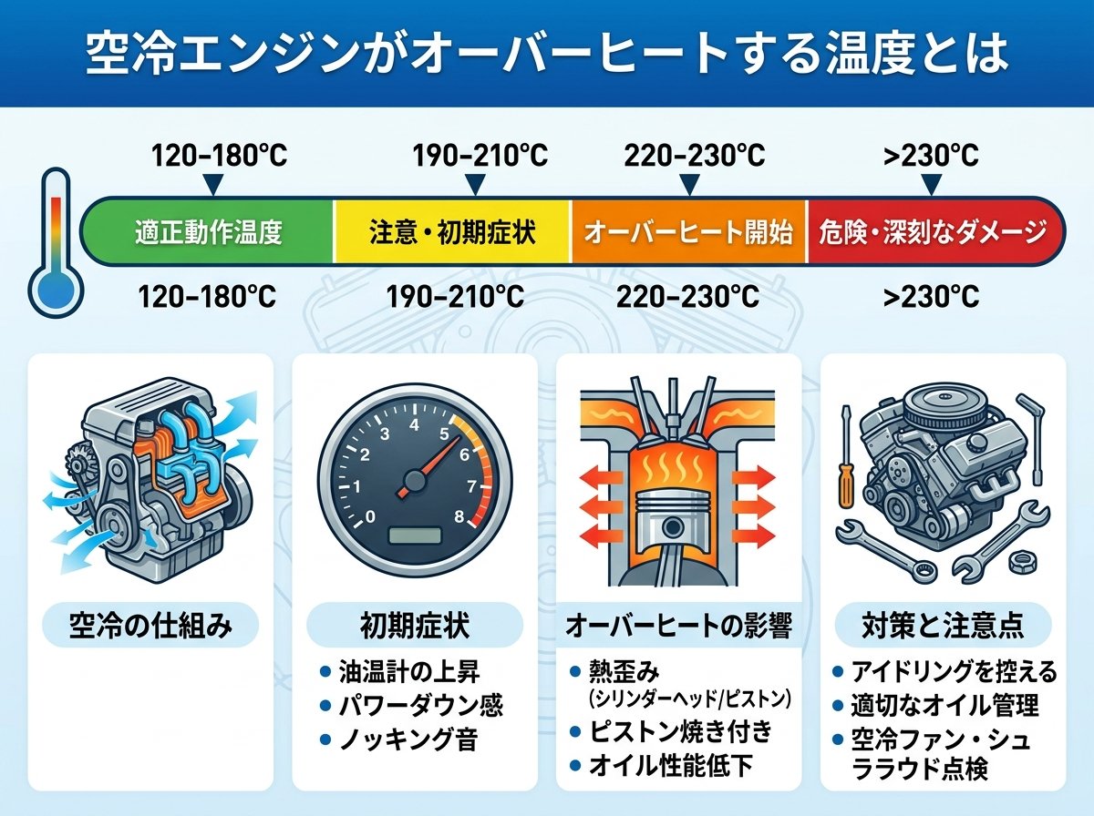 空冷エンジンがオーバーヒートする温度とは
