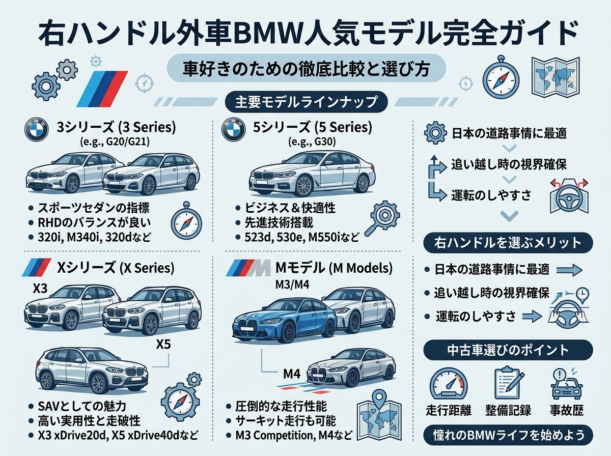 右ハンドル外車BMW人気モデル完全ガイド