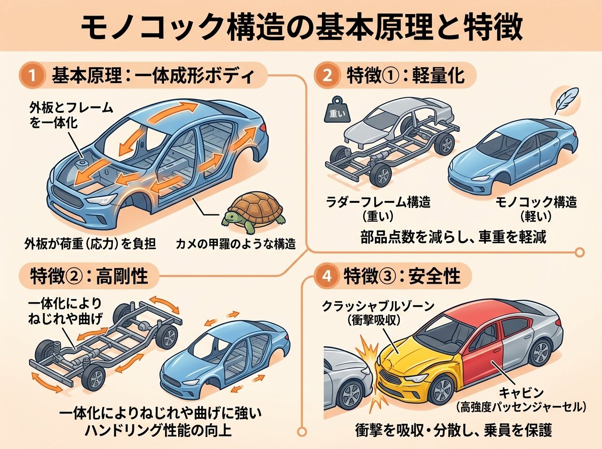 モノコック構造の基本原理と特徴