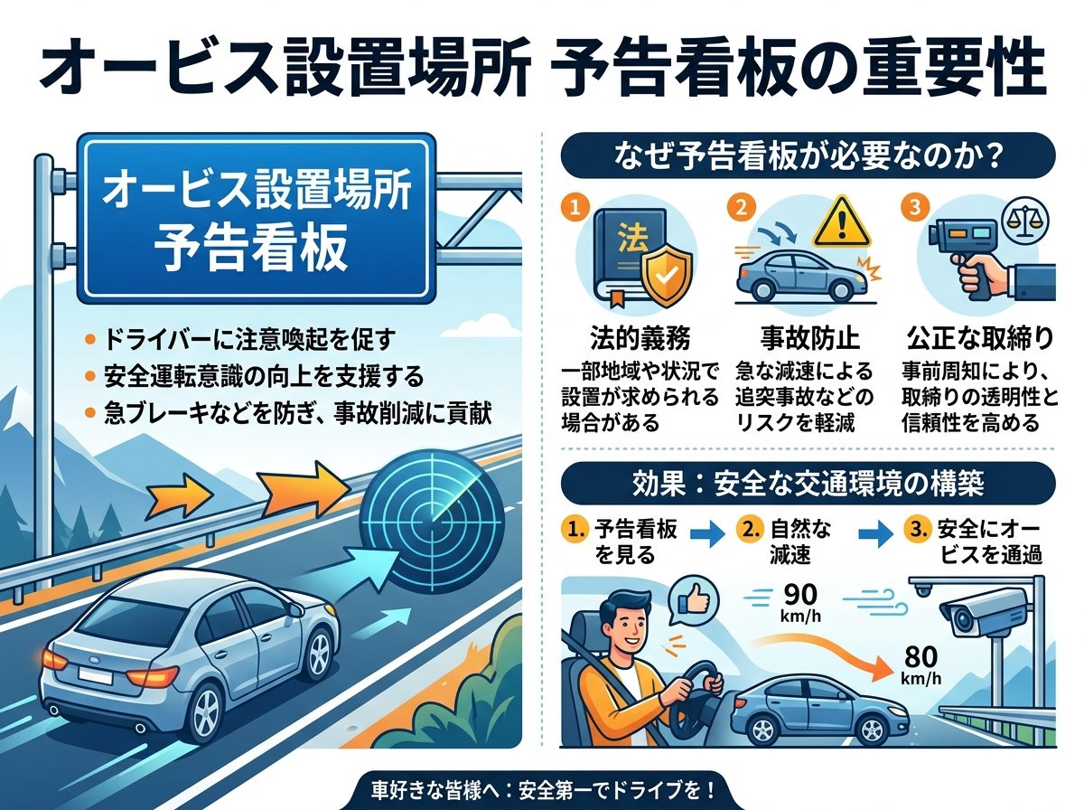 オービス設置場所 予告看板の重要性