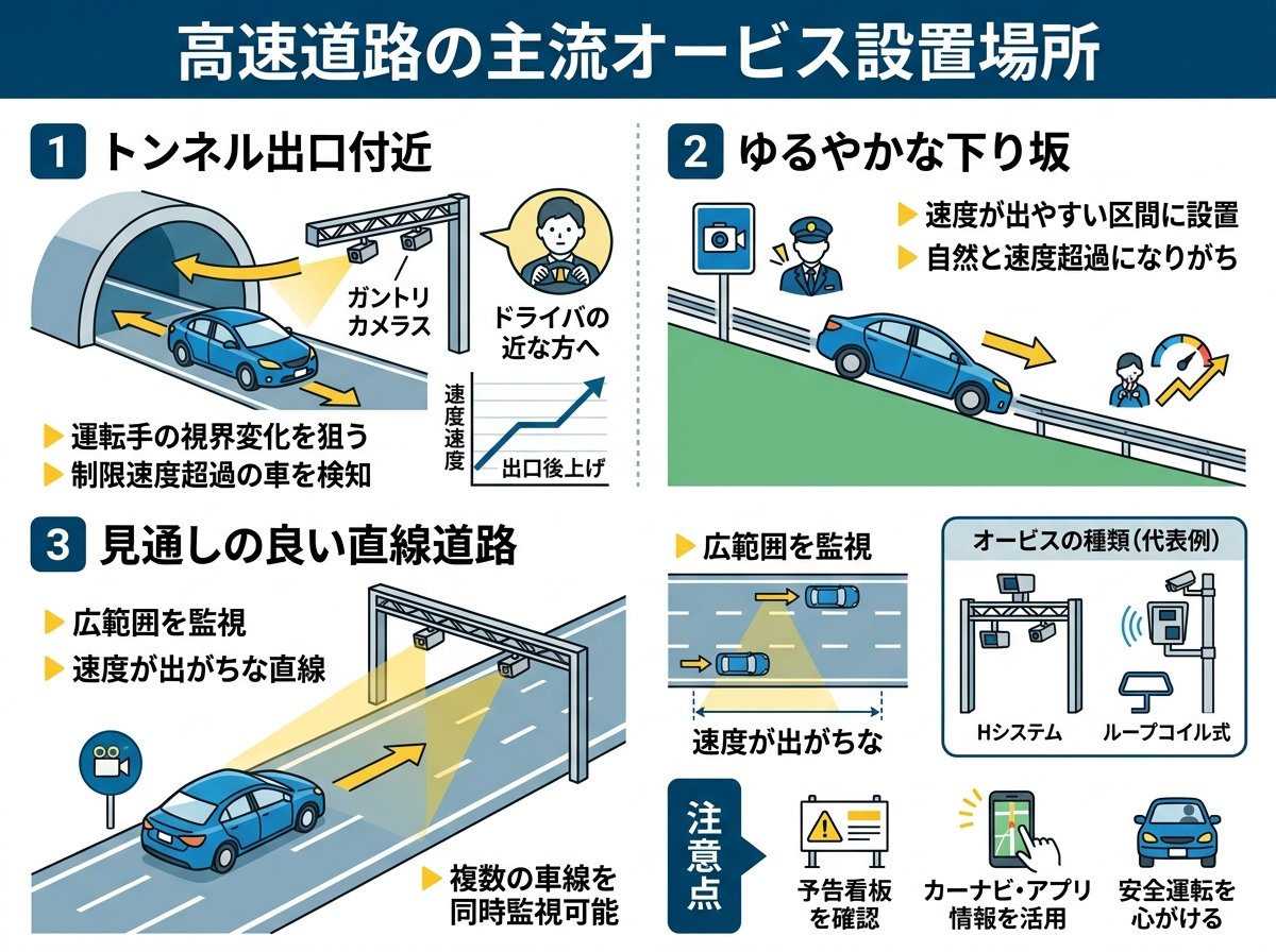 オービス設置場所 高速道路の主流タイプ