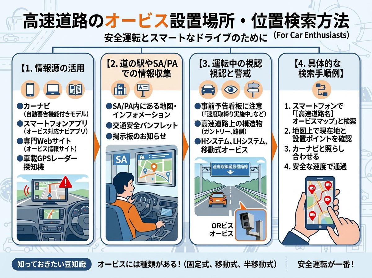 オービス設置場所 高速道路の位置検索方法