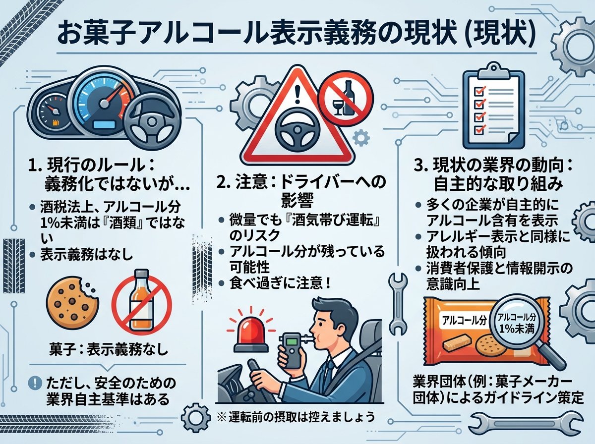 お菓子アルコール表示義務の現状