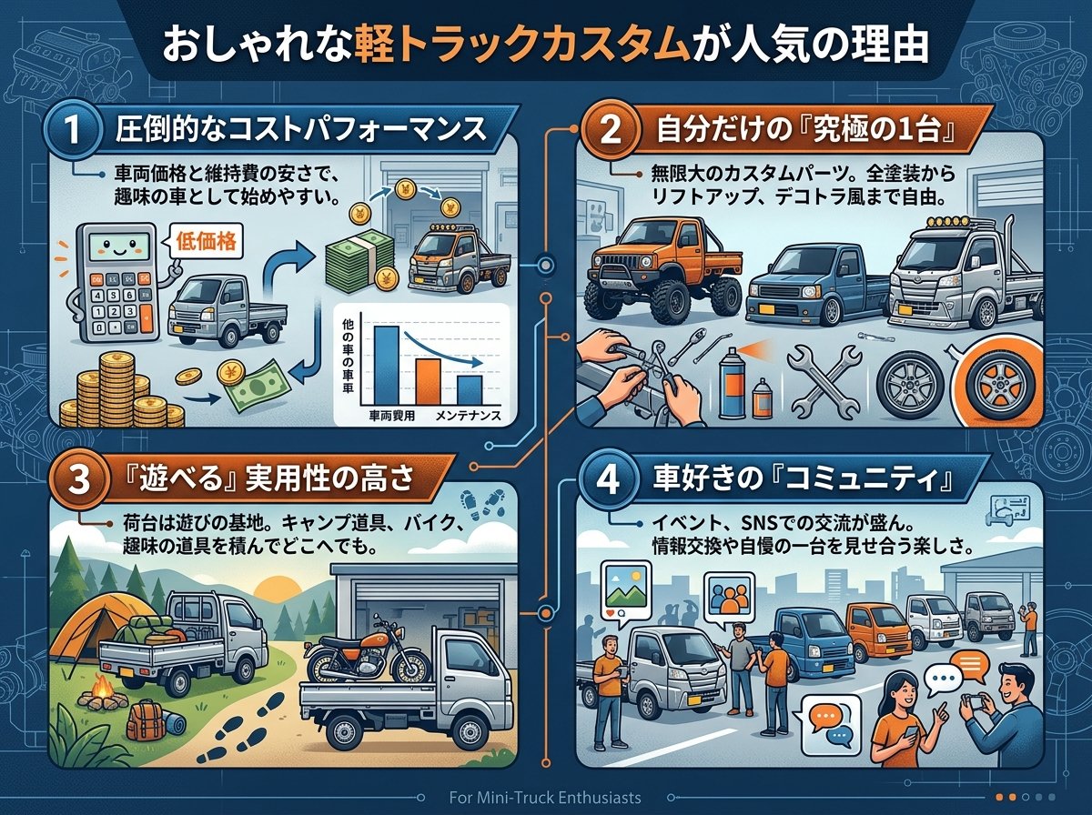 おしゃれな軽トラックカスタムが人気の理由