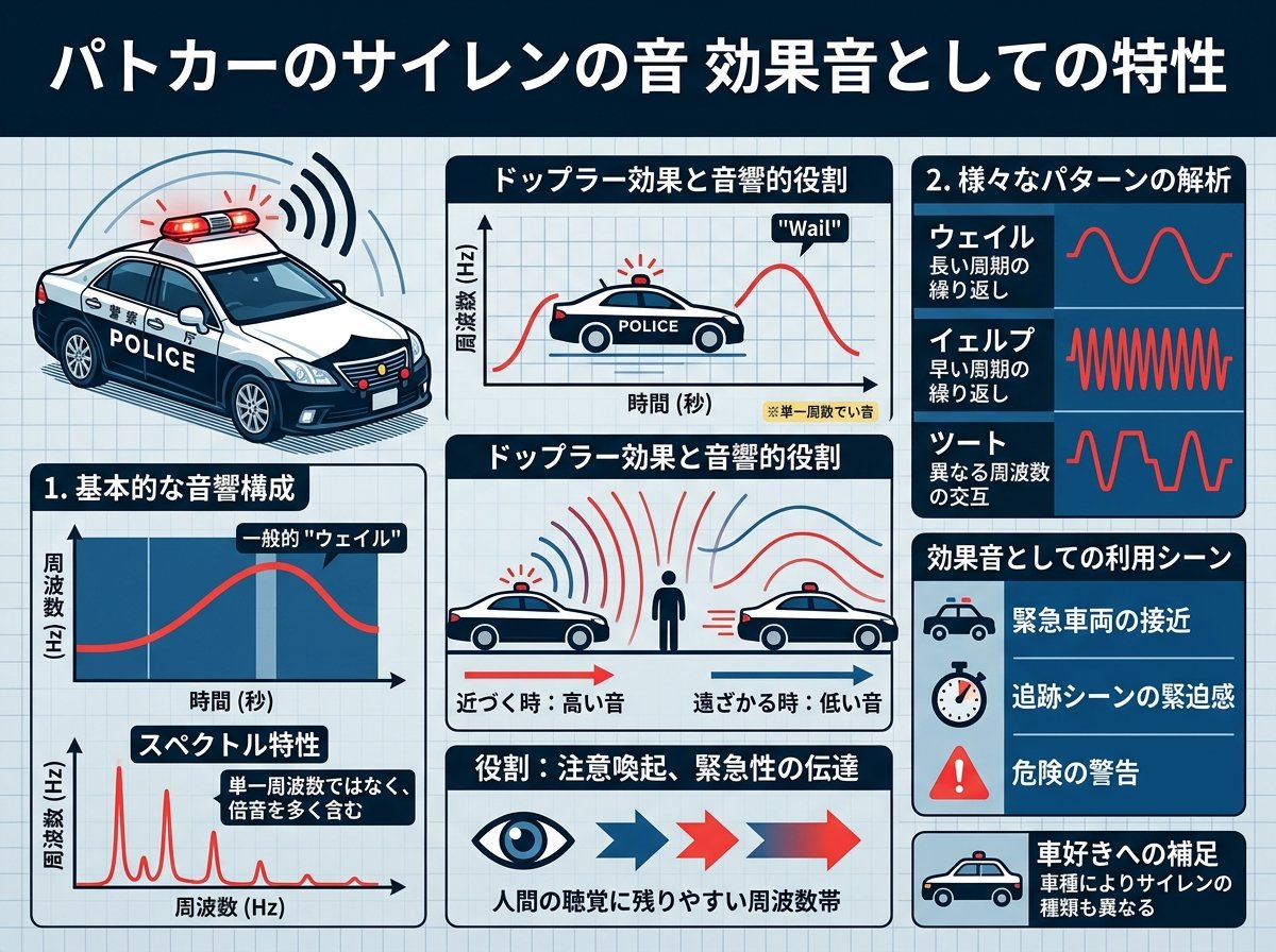 パトカーのサイレンの音 効果音としての特性