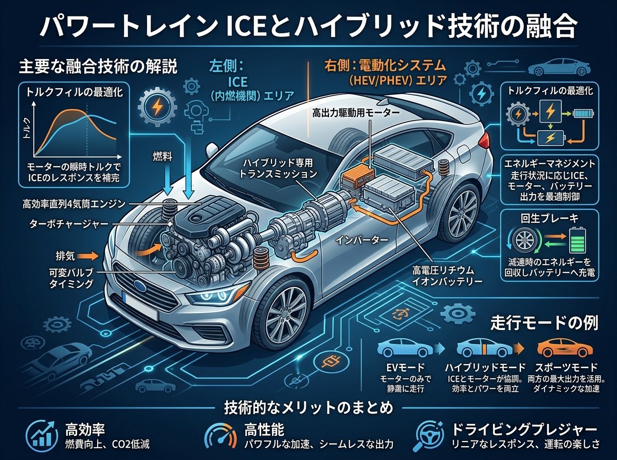 パワートレイン ICEとハイブリッド技術の融合