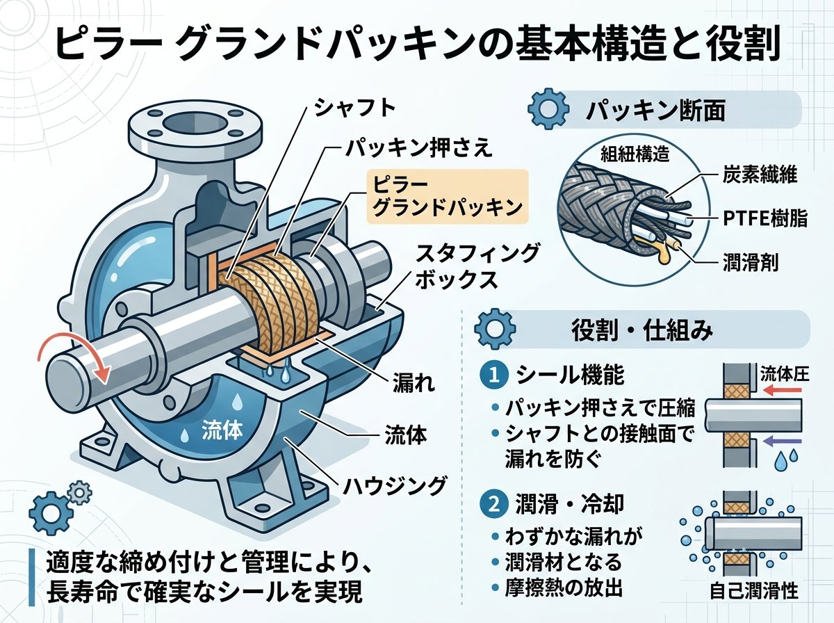 ピラー グランドパッキンの基本構造と役割