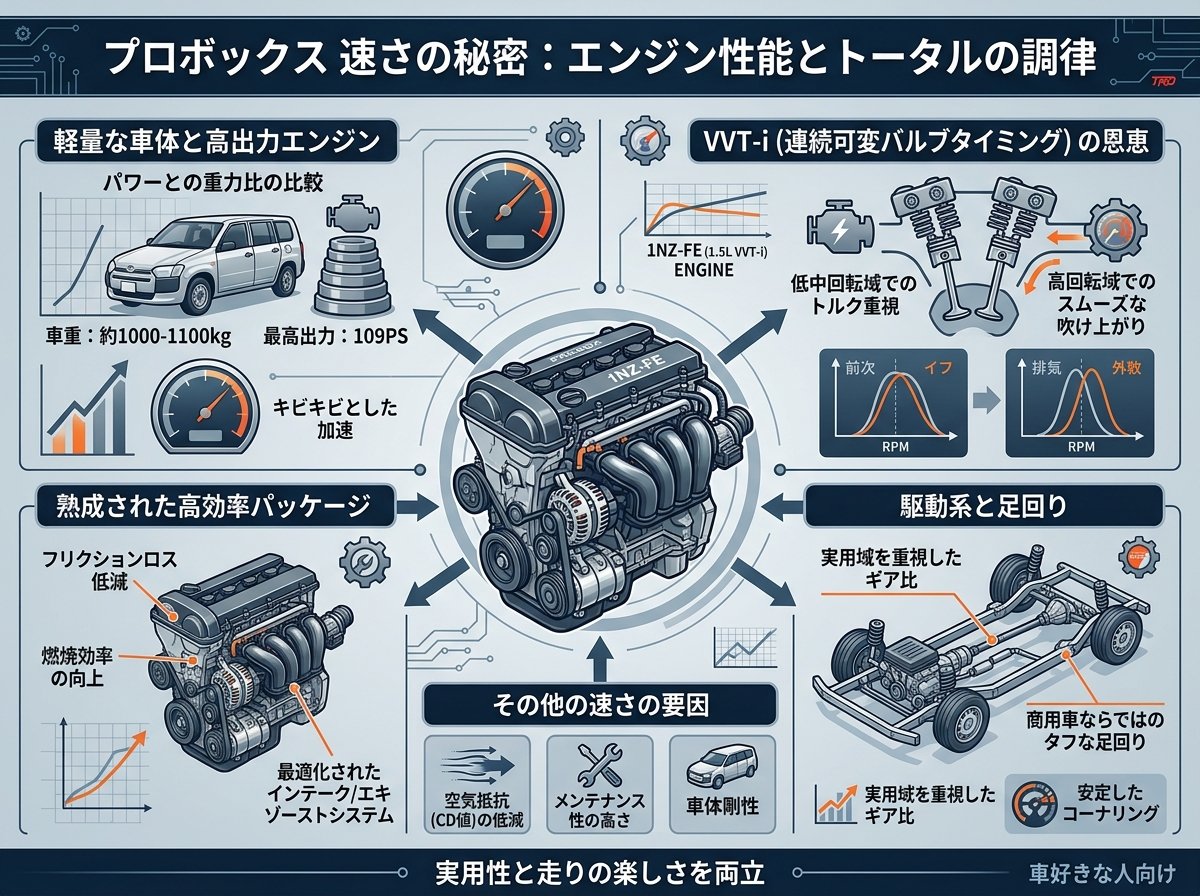 プロボックス速いエンジン性能の秘密
