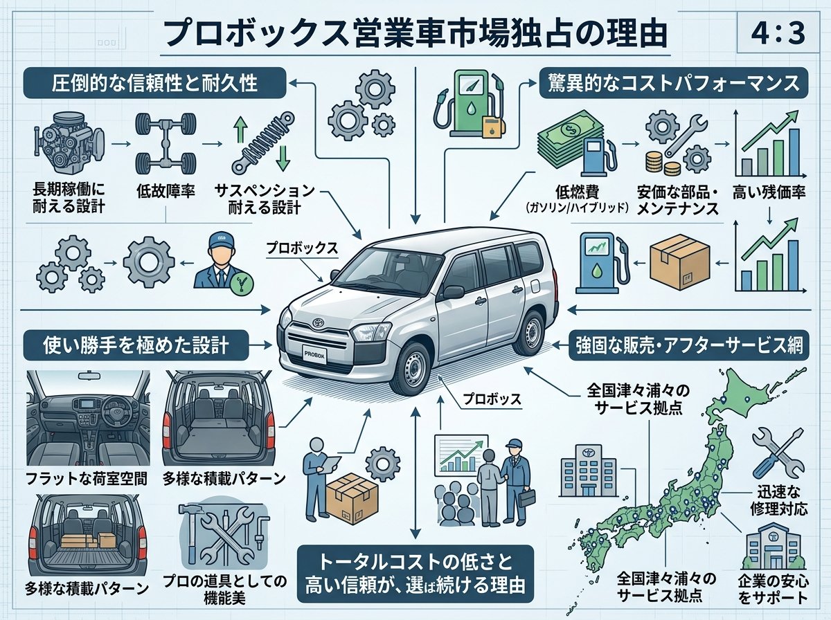 プロボックス営業車市場独占の理由