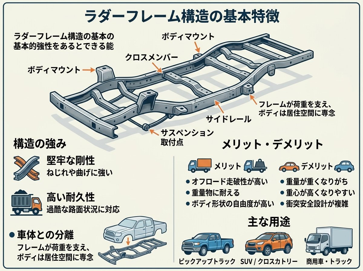 ラダーフレーム構造の基本特徴