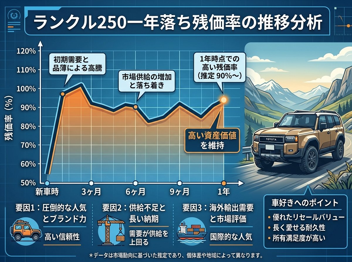 ランクル250一年落ち残価率の推移分析