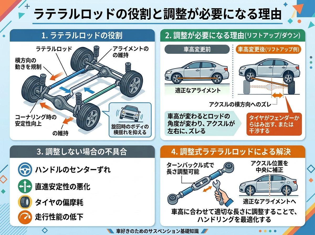 ラテラルロッドの役割と調整が必要になる理由