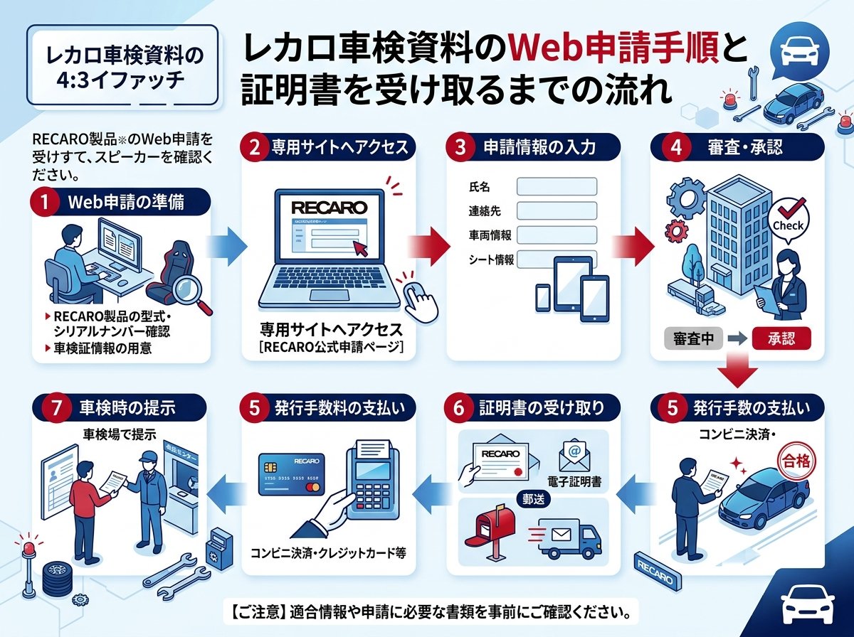 レカロ車検資料のWeb申請手順と証明書を受け取るまでの流れ