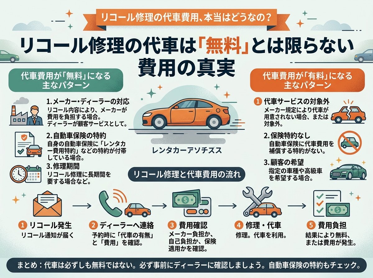 リコール修理の代車は「無料」とは限らない費用の真実