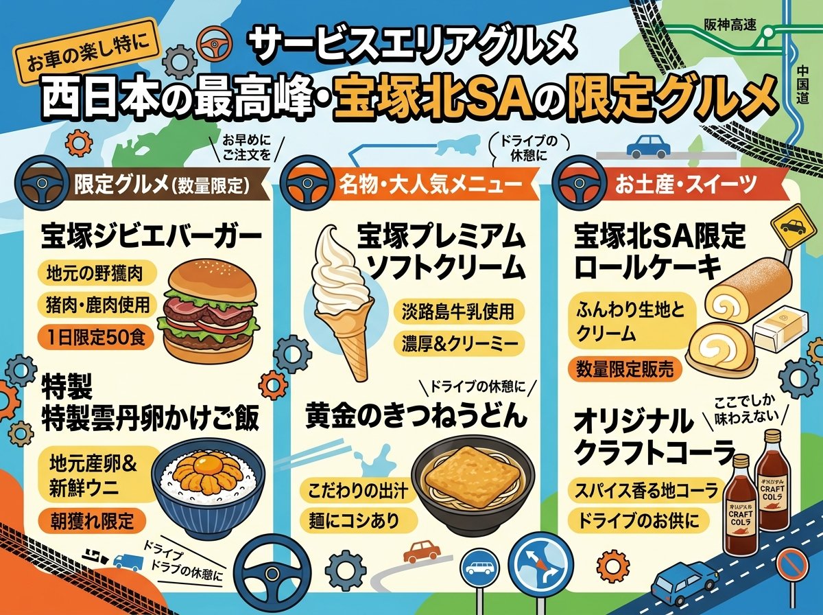 サービスエリアグルメ西日本の最高峰・宝塚北SAの限定グルメ