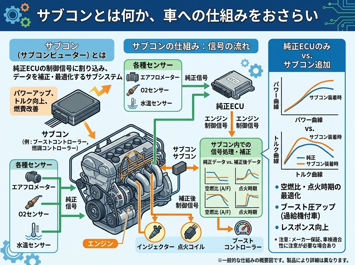 サブコンとは何か、車への仕組みをおさらい