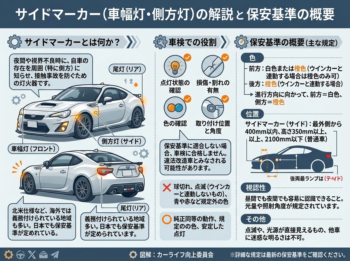 サイドマーカーとは何か・車検での役割と保安基準の概要