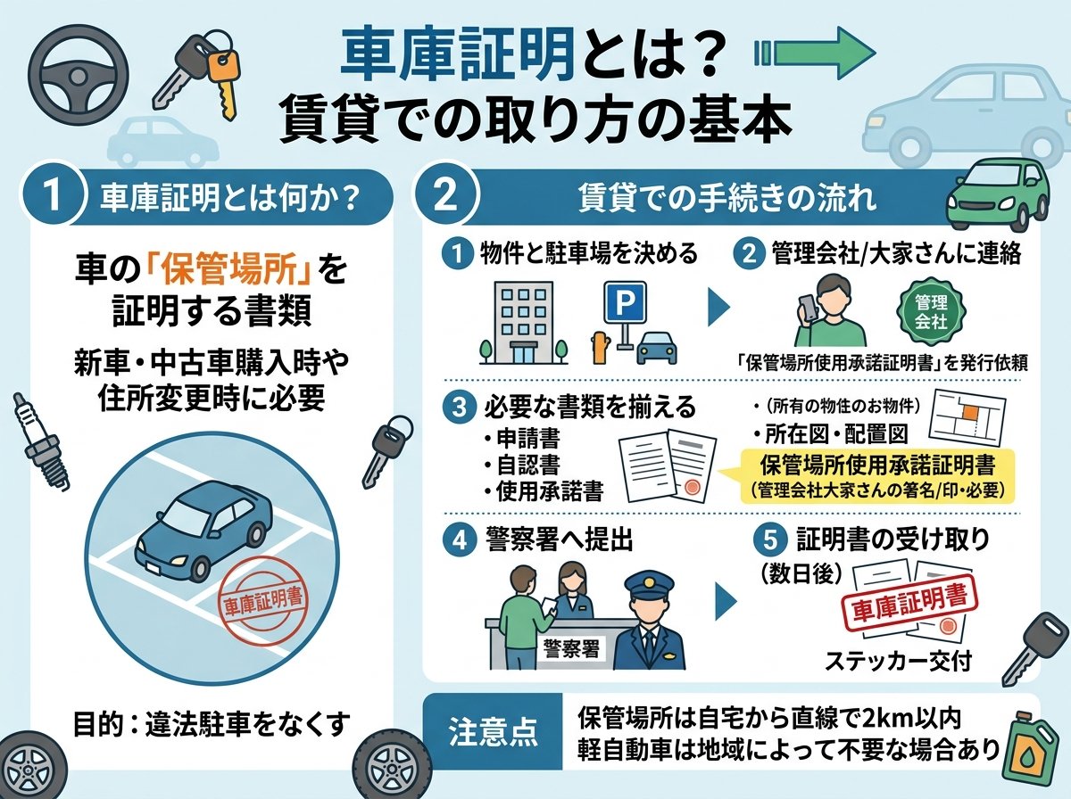 車庫証明とは何か、賃貸での取り方の基本