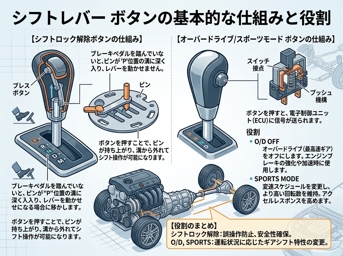 シフトレバー ボタンの基本的な仕組みと役割