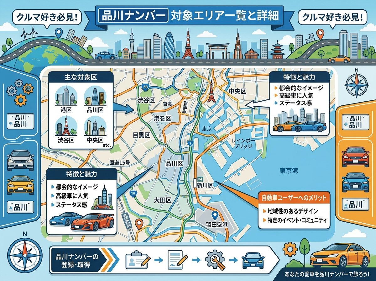 品川ナンバー対象エリア一覧と詳細