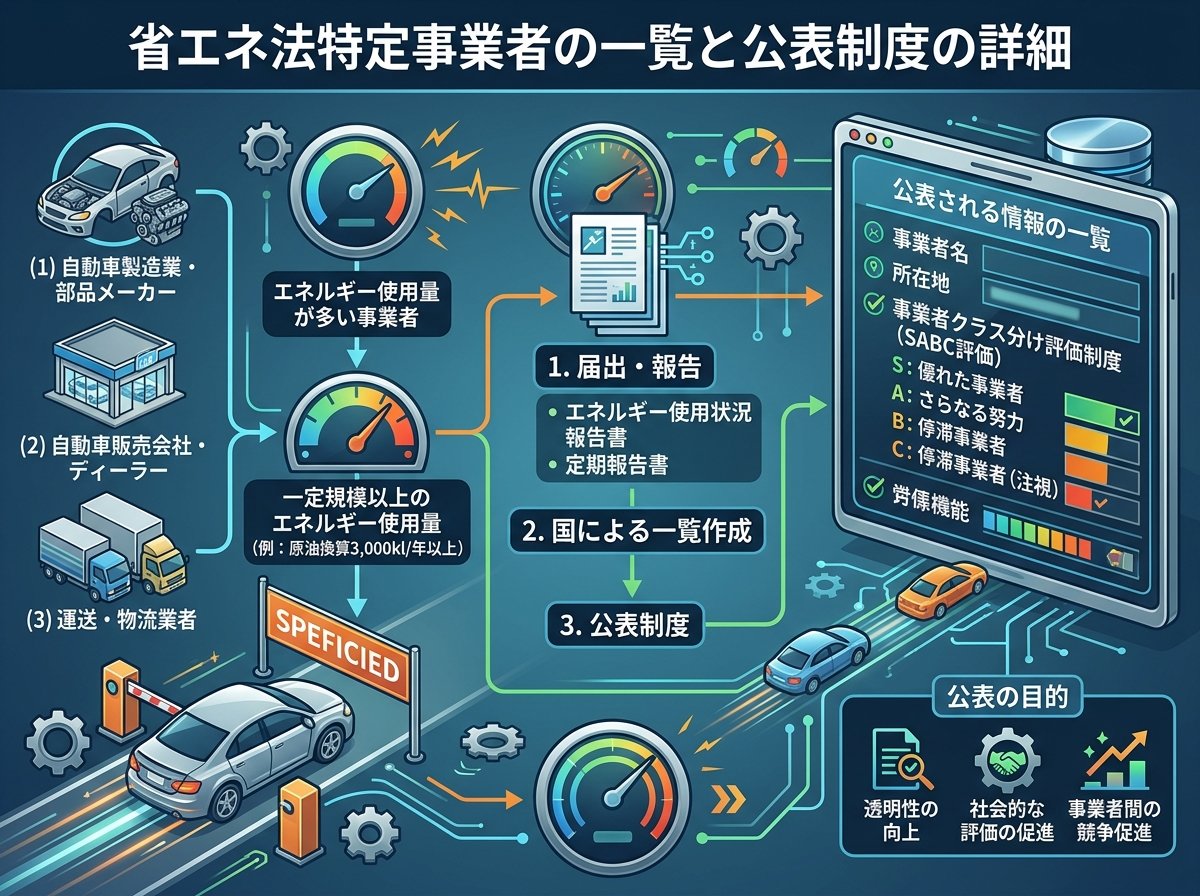 省エネ法特定事業者の一覧と公表制度の詳細