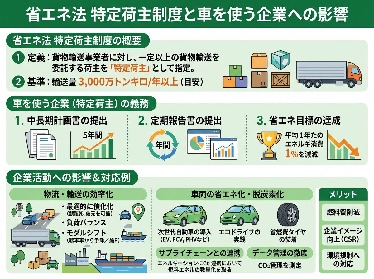 省エネ法特定荷主制度と車を使う企業への影響