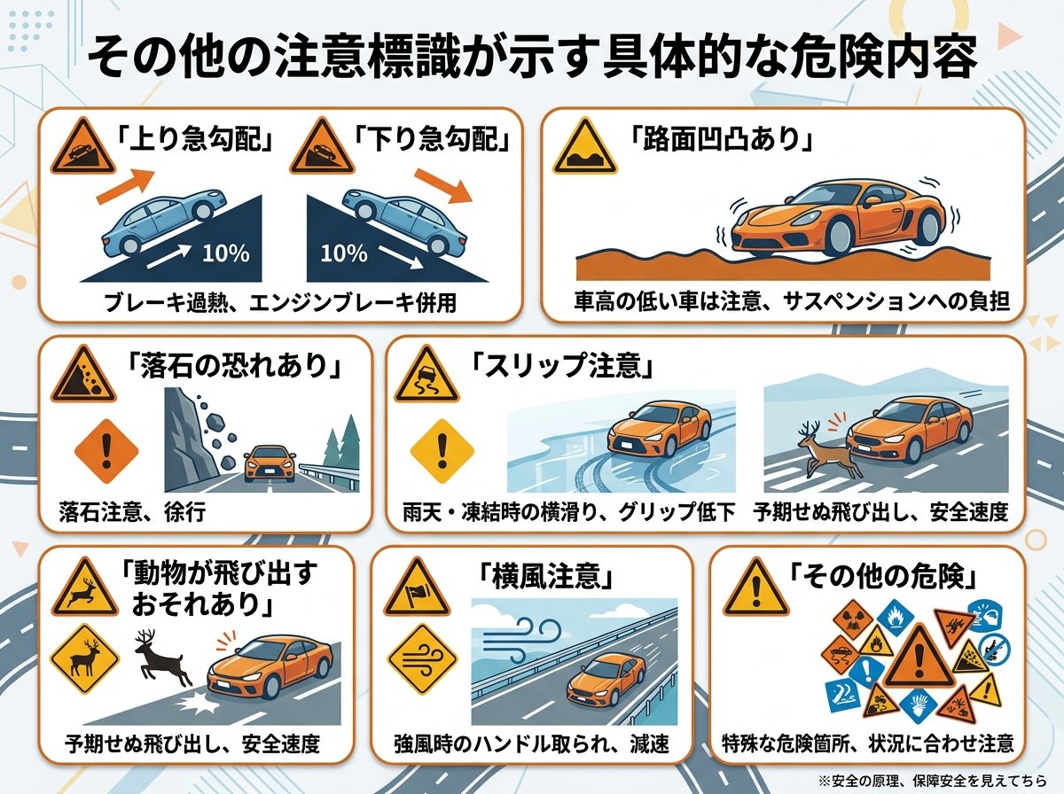 その他の注意標識が示す具体的な危険内容