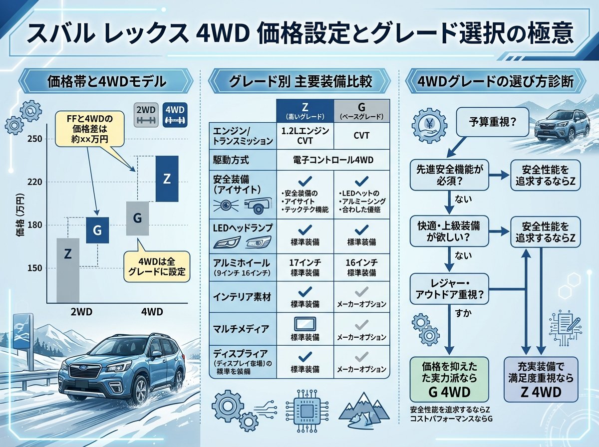 スバルレックス4WDの価格設定とグレード選択