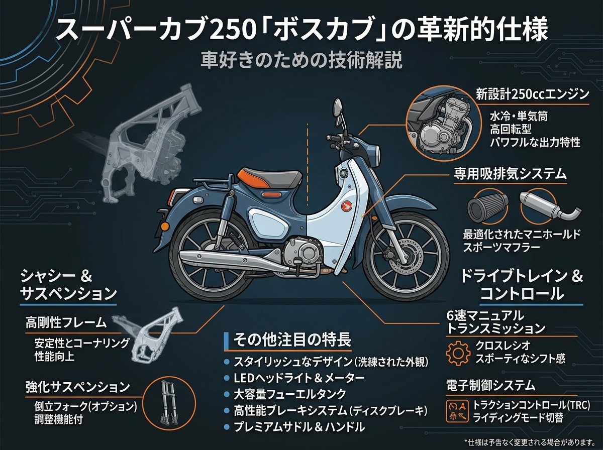 スーパーカブ250「ボスカブ」の革新的仕様