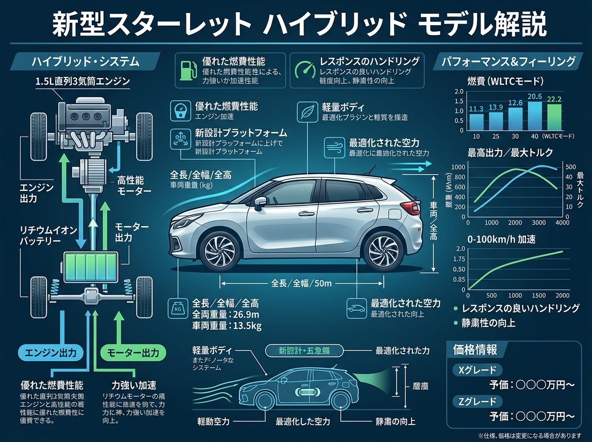 スターレット新型ハイブリッドモデル価格性能