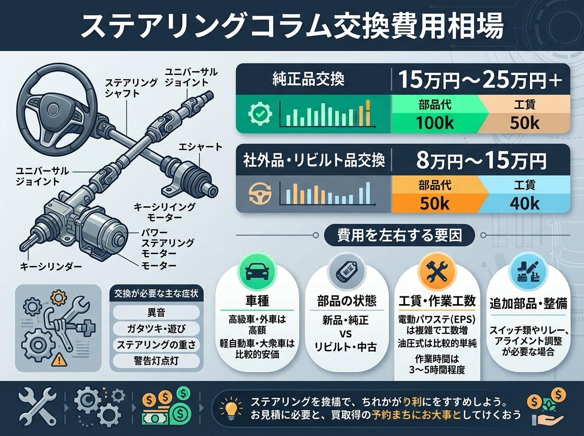 ステアリングコラムの交換費用相場