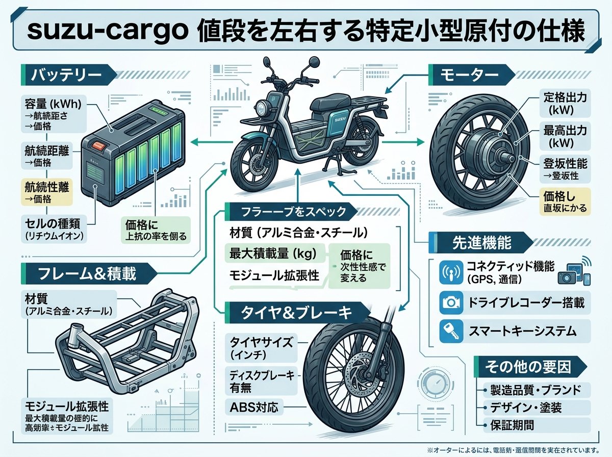 suzu-cargo 値段を左右する特定小型原付の仕様