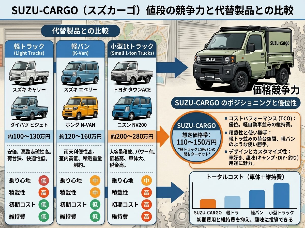 suzu-cargo 値段の競争力と代替製品との比較