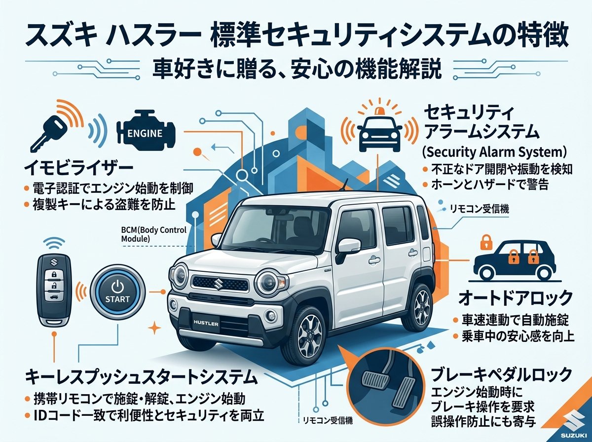 スズキ ハスラーの標準セキュリティシステムの特徴