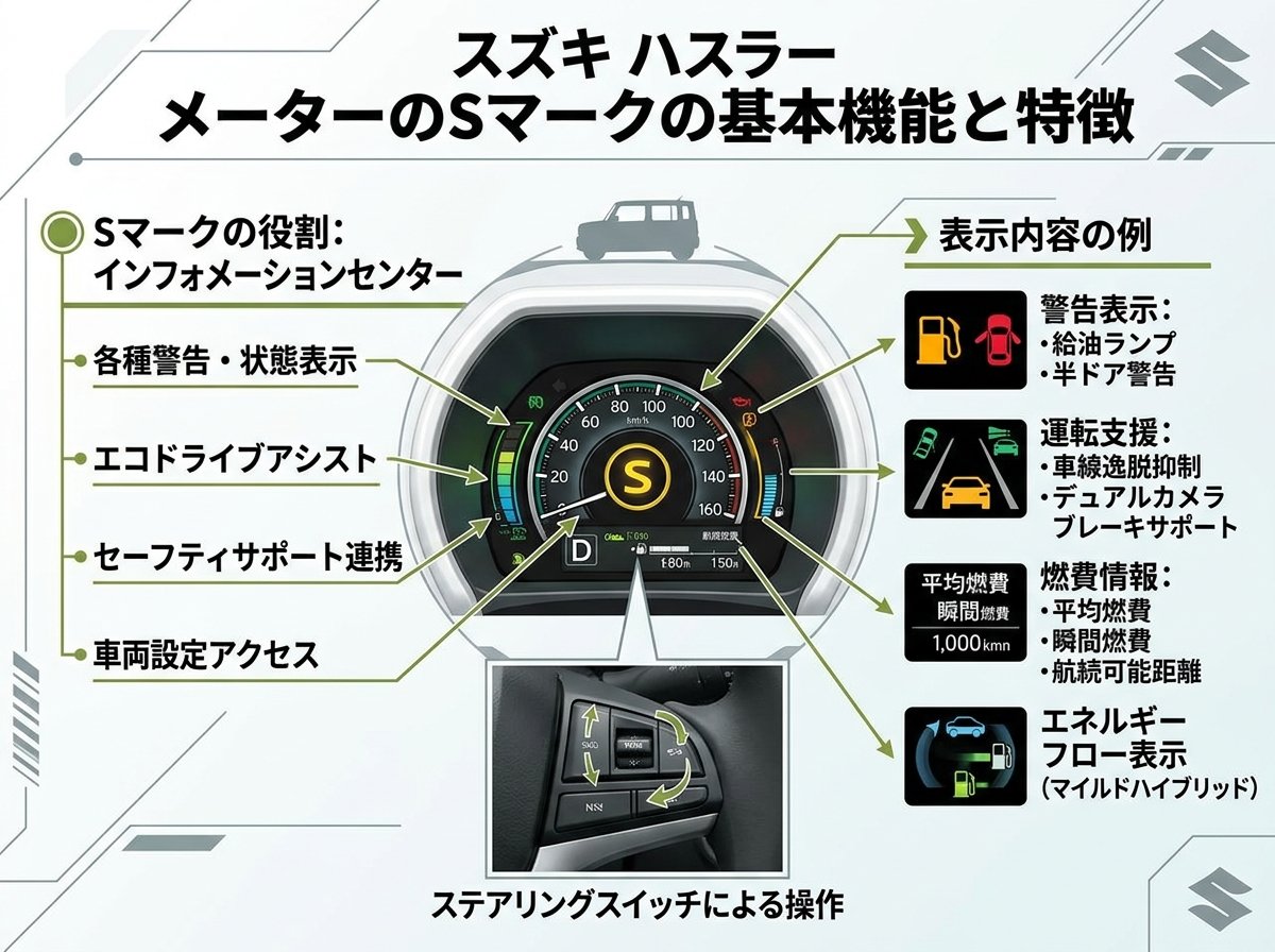 スズキ ハスラー メーターのSマークの基本機能と特徴