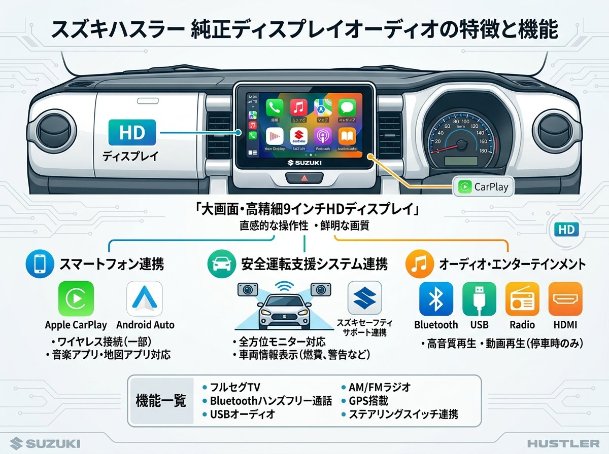 スズキハスラー純正ディスプレイオーディオの特徴と機能