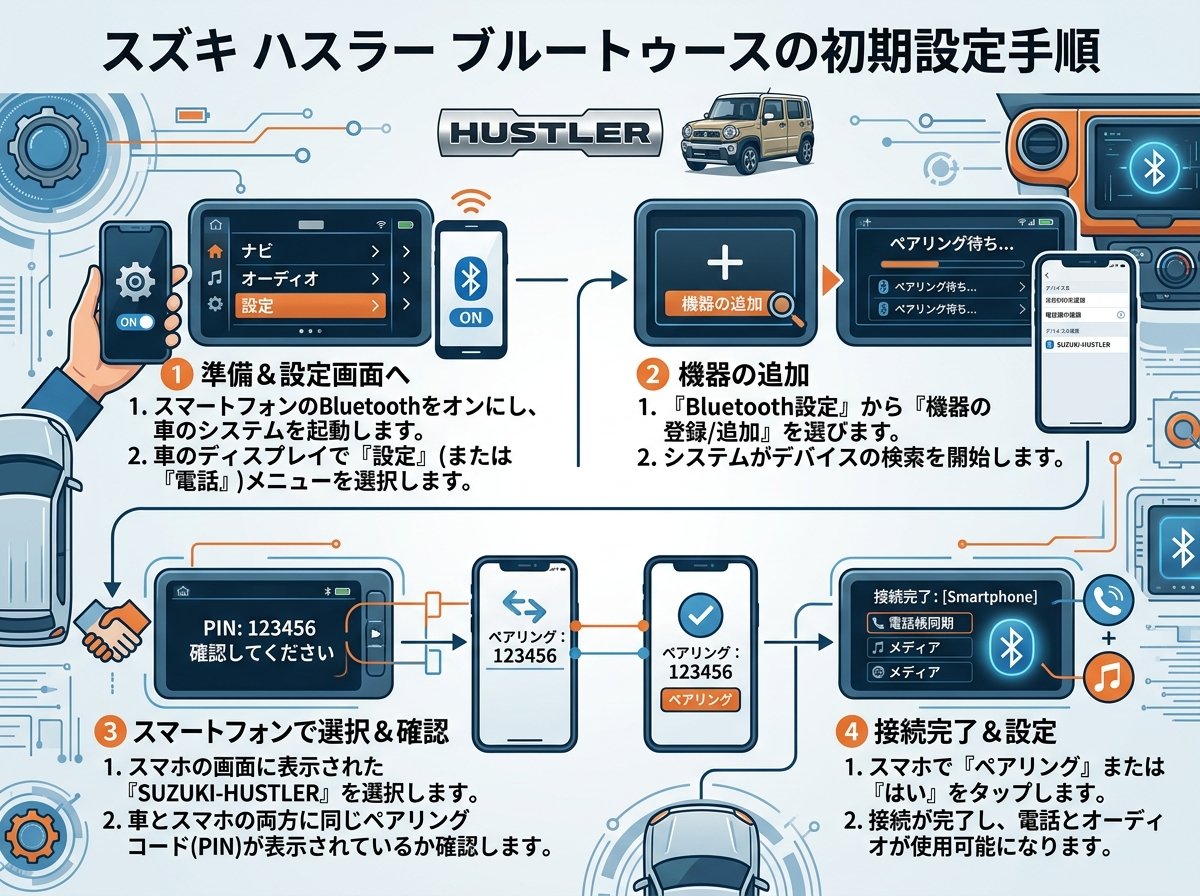 スズキ ハスラー ブルートゥースの初期設定手順