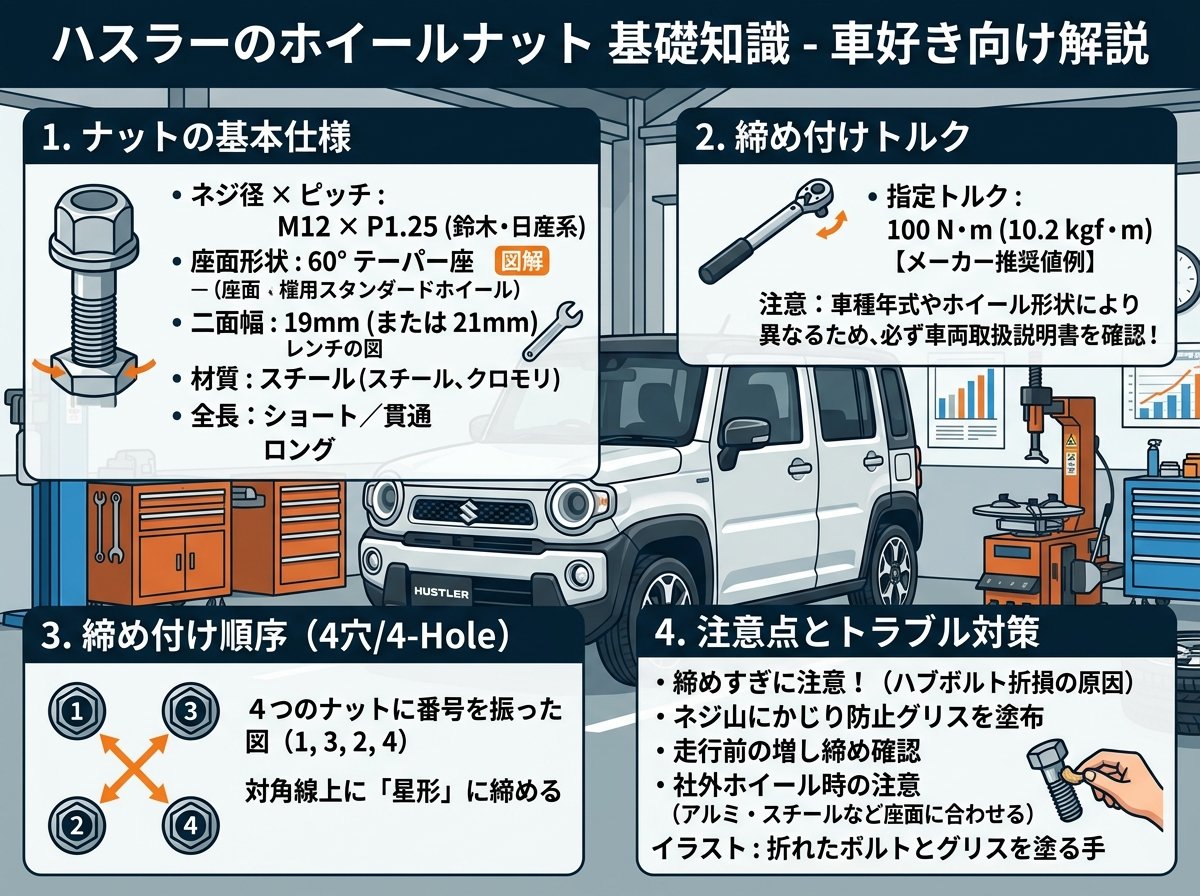 ハスラーのホイールナット基礎知識