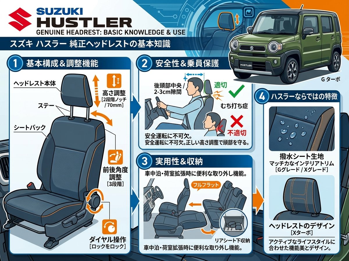 スズキ ハスラー 純正ヘッドレストの基本知識