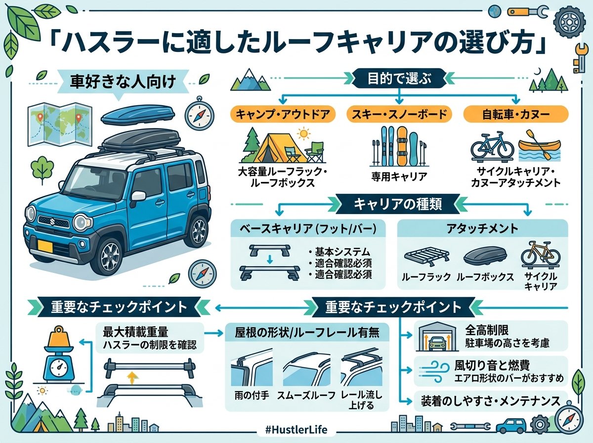 ハスラーに適したルーフキャリアの選び方
