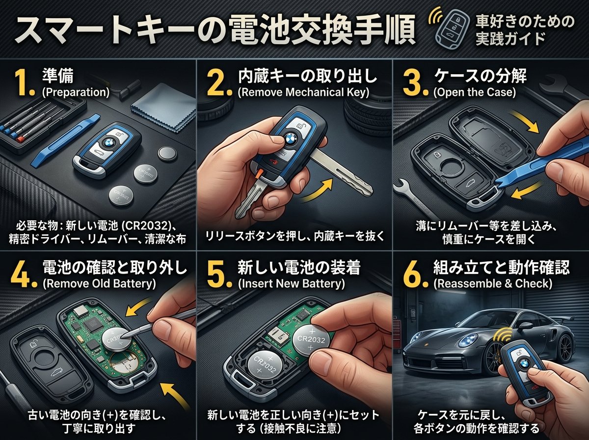スマートキーの電池交換手順