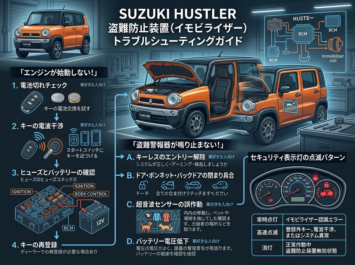 スズキ ハスラーの盗難防止装置のトラブルシューティング