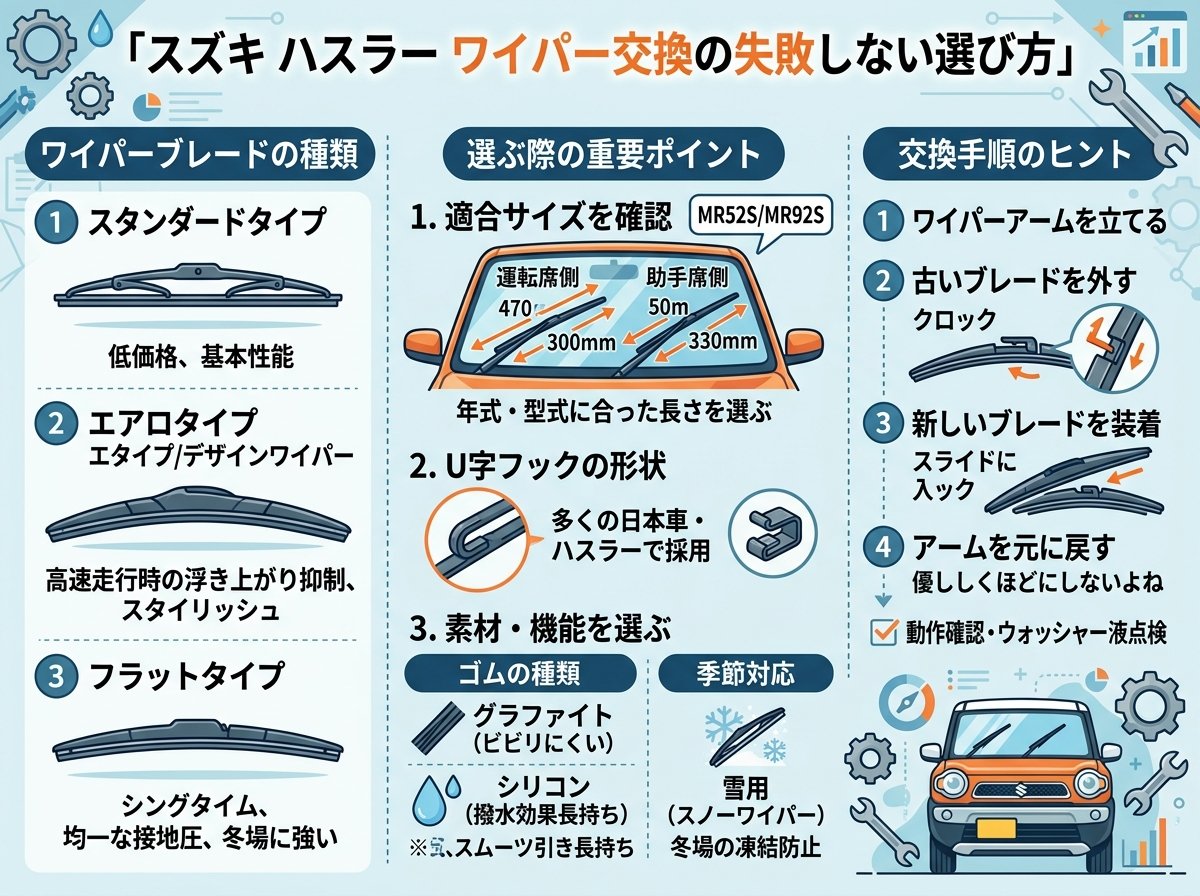 スズキ ハスラー ワイパー交換の失敗しない選び方