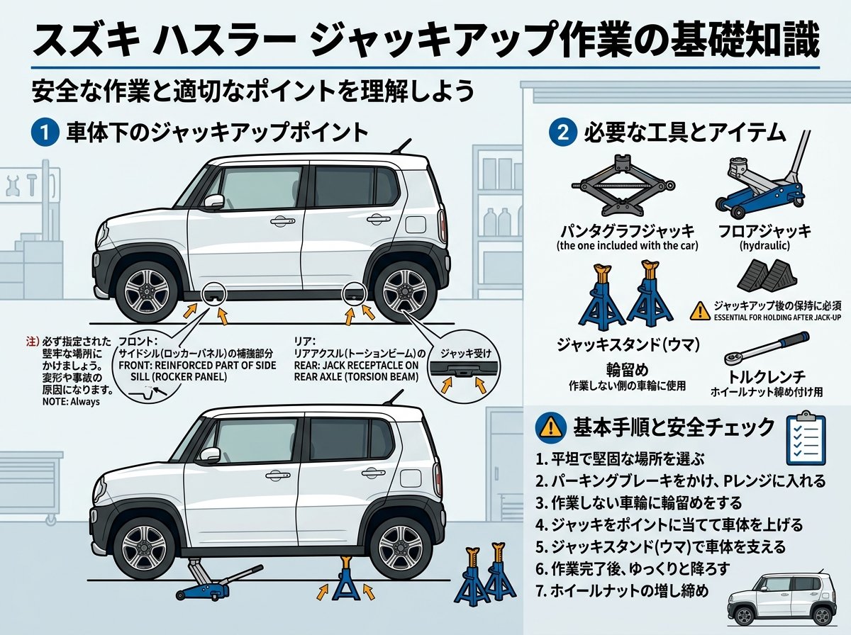 スズキ ハスラーのジャッキアップ作業の基礎知識
