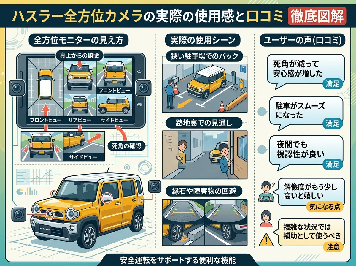 ハスラー全方位カメラの実際の使用感と口コミ