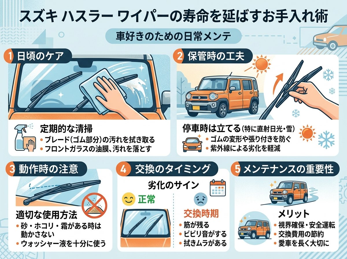 スズキ ハスラー ワイパーの寿命を延ばすお手入れ術