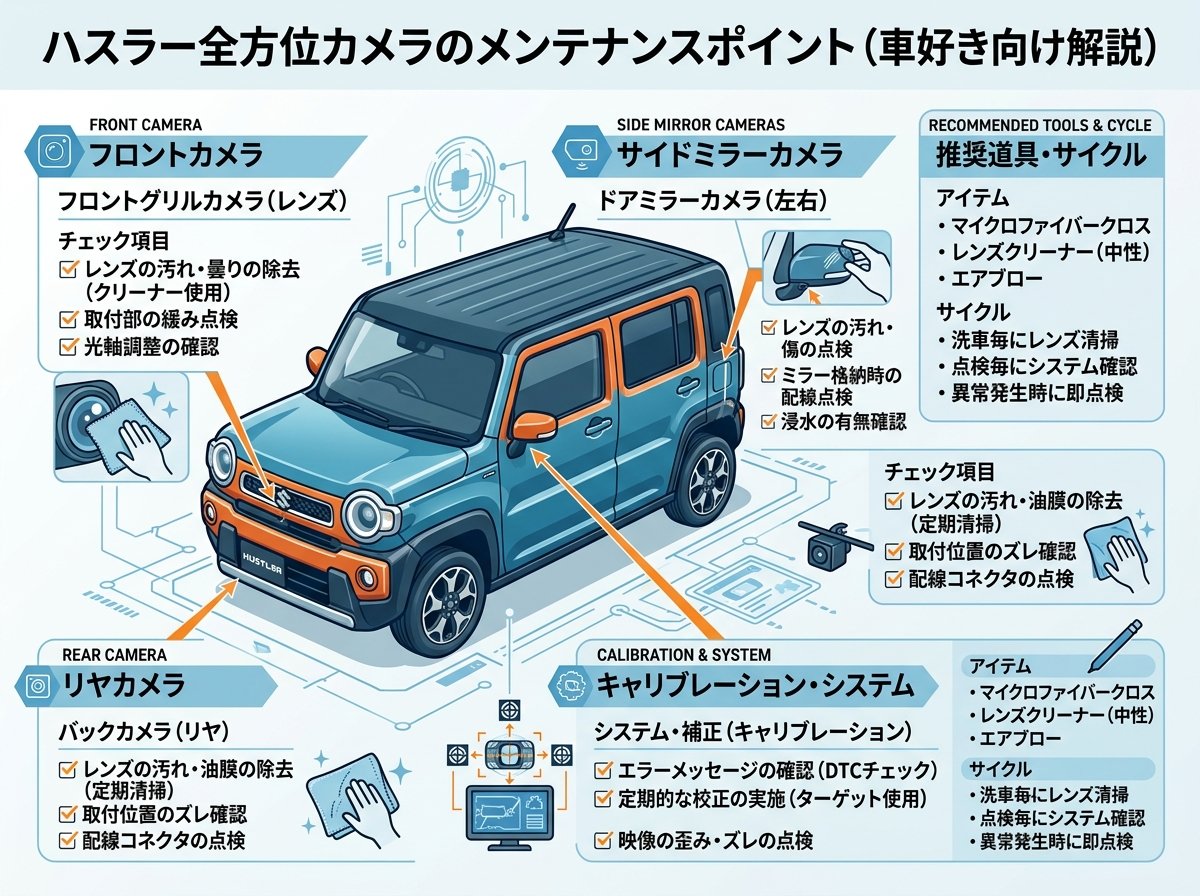 ハスラー全方位カメラのメンテナンスポイント