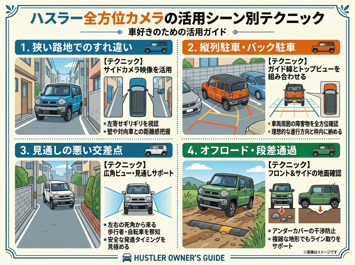 ハスラー全方位カメラの活用シーン別テクニック